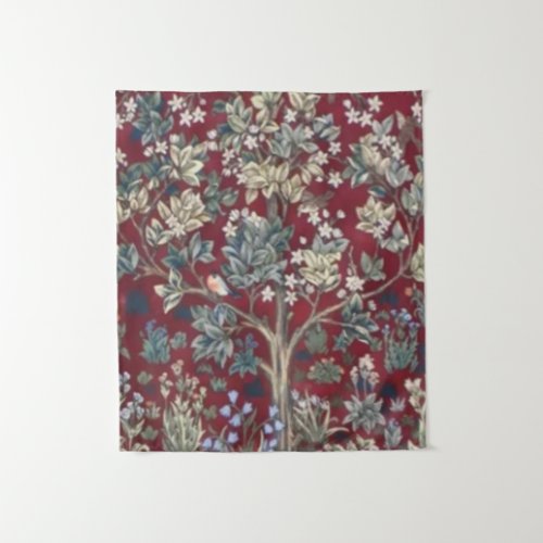 Tree Of Life William Morris Red Tapestry