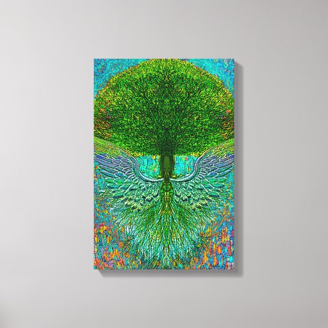 Tree of Life with Angel Wings Canvas Print (Front)