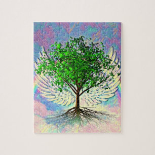 Tree of Life with Angel Wings Jigsaw Puzzle