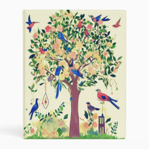 Tree of Life with Birds and Flowers Mini Binder