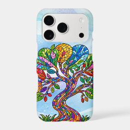 Tree of Life with blue pattern iPhone 17 Pro Case