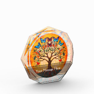 Tree of Life with Butterflies Acrylic Award