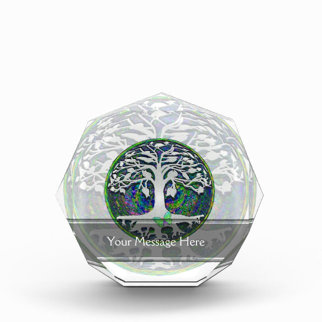 Tree of Life with Butterfly in Circle Acrylic Award (Front)