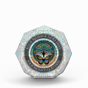Tree of Life with Butterfly in Circle Acrylic Award