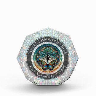 Tree of Life with Butterfly in Circle Acrylic Award