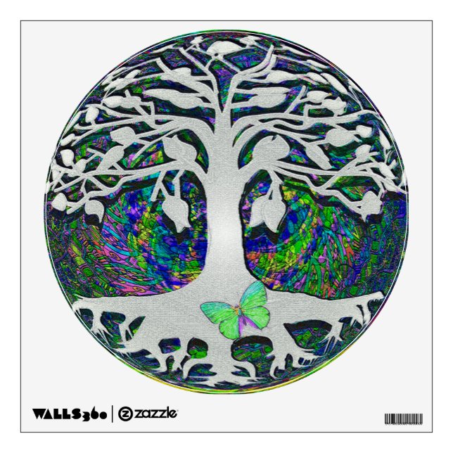 Tree of Life with Butterfly Wall Decal (Front)
