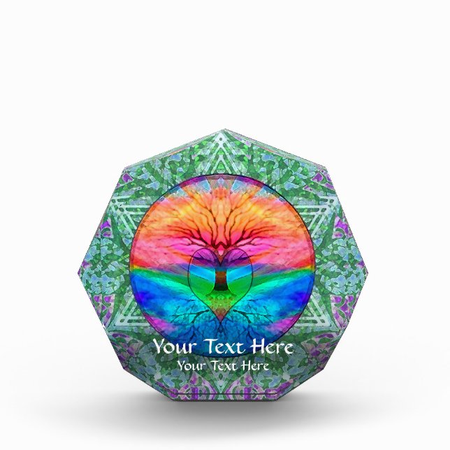 Tree of Life with Heart Circle Acrylic Award (Front)