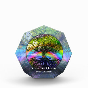 Tree of Life with Heart Circle Acrylic Award