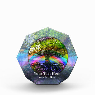 Tree of Life with Heart Circle Acrylic Award