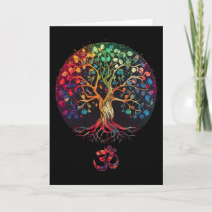 Tree Of Life With Om Symbol Yoga Card