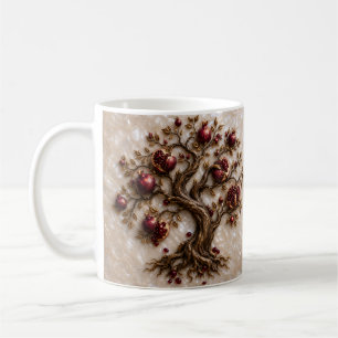 Tree of Life with Pomegranates 3D Relief Art Coffee Mug