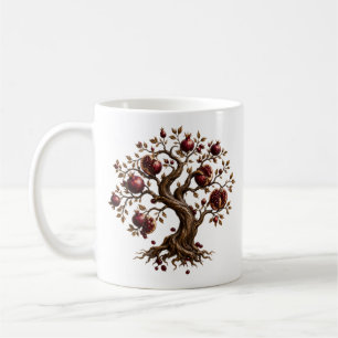 Tree of Life with Pomegranates 3D Relief Art Coffee Mug