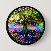 Tree of Life with Rainbow Heart Button