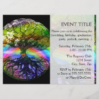 Tree of Life with Rainbow Heart Invitation