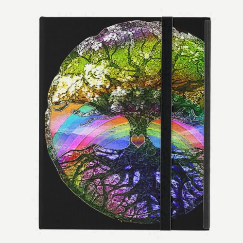 Tree of Life with Rainbow Heart iPad Case
