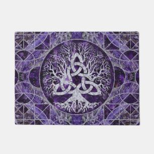Tree of life with Triquetra Amethyst and silver Doormat