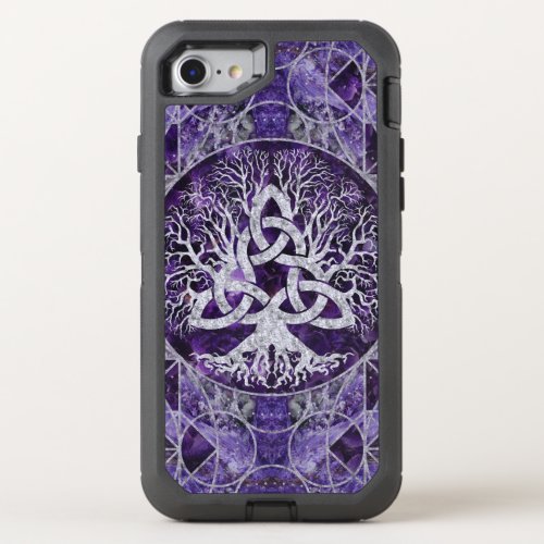 Tree of life with Triquetra Amethyst and silver OtterBox Defender iPhone SE87 Case