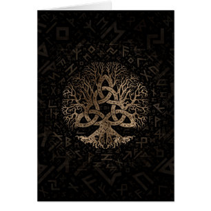 Tree of life with Triquetra on Futhark pattern Cards