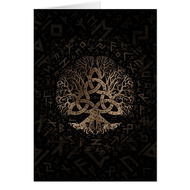 Tree of life with Triquetra on Futhark pattern Cards (Front)