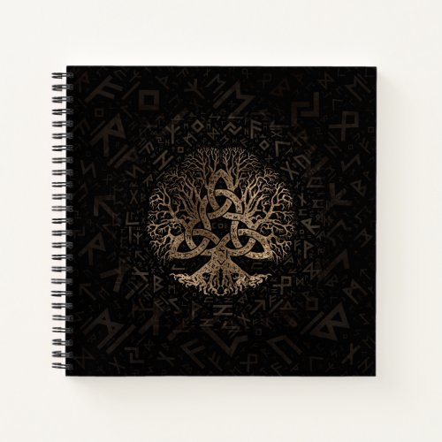 Tree of life with Triquetra on Futhark pattern Notebook