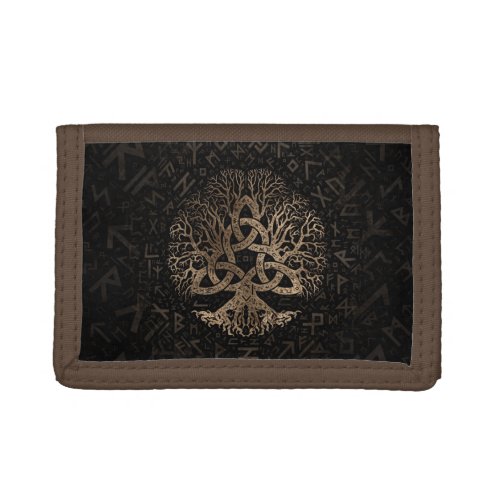 Tree of life with Triquetra on Futhark pattern Trifold Wallet