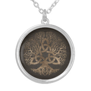 Tree of life with Triquetra Silver Plated Necklace