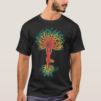 Tree of Life with Woman Yoga Tee Chakra Haka Yoga