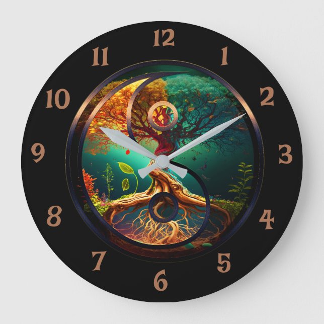 Tree of Life with Yin Yang Large Clock (Front)