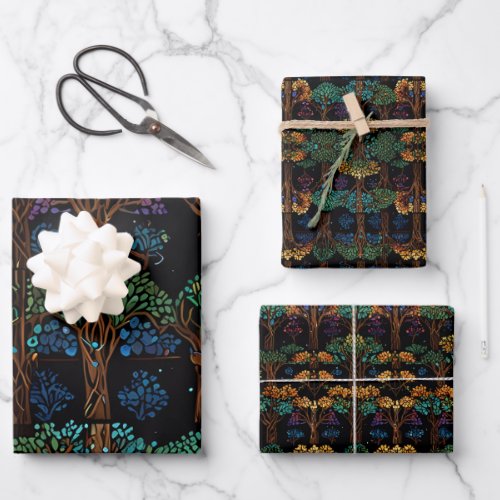 Tree of Life Wrapping Paper Flat Sheet Set of 3