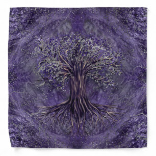 Tree of life -Yggdrasil Amethyst and silver Bandana