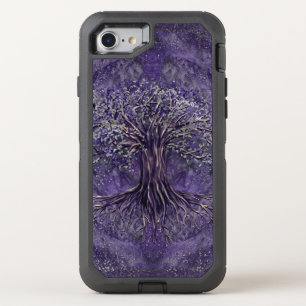 Tree of life -Yggdrasil Amethyst and silver OtterBox Defender iPhone SE/8/7 Case