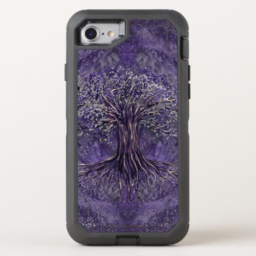 Tree of life _Yggdrasil Amethyst and silver OtterBox Defender iPhone SE87 Case
