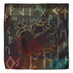 Tree of life  -Yggdrasil - and runes Bandana