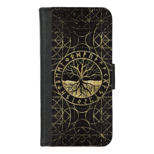 Tree of life  _Yggdrasil and  Runes iPhone 87 Wallet Case