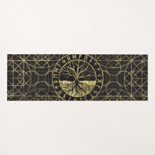 Tree of life -Yggdrasil and Runes Yoga Mat