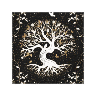 tree of life painting black and white