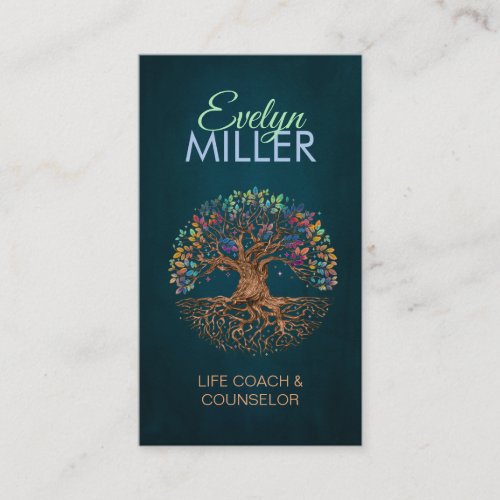 Tree of life _ Yggdrasil _ Colorful Leaves Business Card