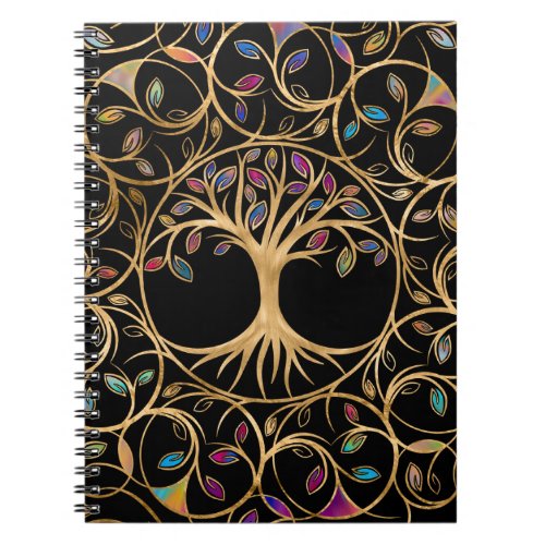 Tree of life _ Yggdrasil _ colorful leaves Notebook