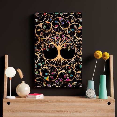 Tree of life _ Yggdrasil _ colorful leaves  Poster