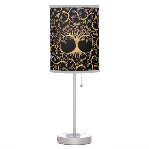 Tree of life _ Yggdrasil _ colorful leaves Table Lamp