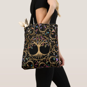 Tree of life - Yggdrasil - colorful leaves Tote Bag