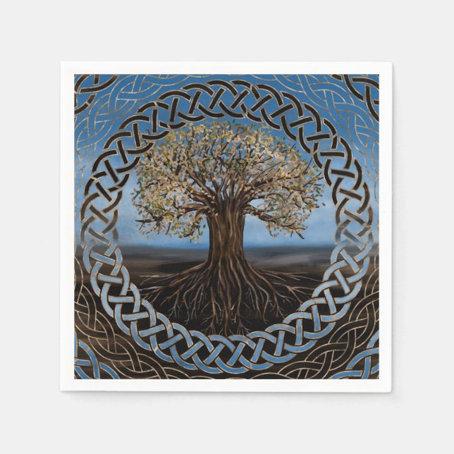 Tree of life -Yggdrasil drawing Napkins (Front)