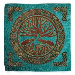 Tree of life -Yggdrasil - Embossed Faux Leather Bandana