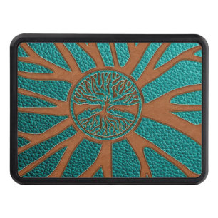 Tree of life  -Yggdrasil  - Embossed Faux Leather Hitch Cover