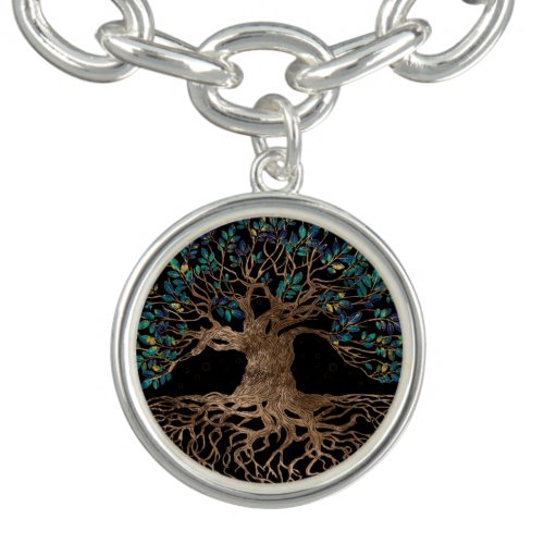 Tree of life _Yggdrasil Golden and Marble ornament Bracelet