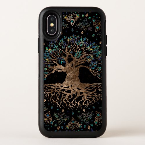 Tree of life _Yggdrasil Golden and Marble ornament OtterBox Symmetry iPhone X Case