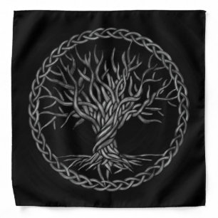 Tree of life -Yggdrasil -grayscale Bandana