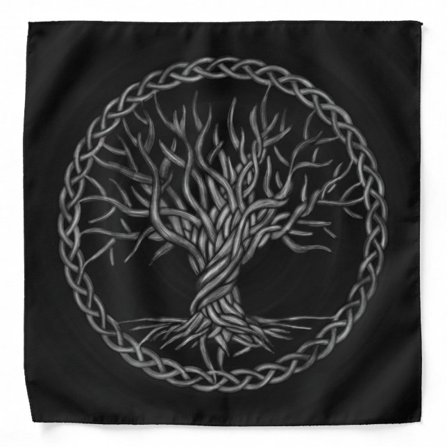 Tree of life -Yggdrasil -grayscale Bandana (Front)