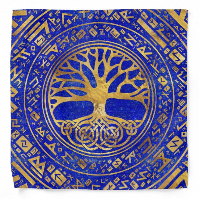 Tree of life -Yggdrasil - Lapis Lazuli Bandana (Front)