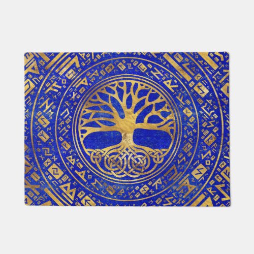 Tree of life _Yggdrasil _ Lapis Lazuli Doormat